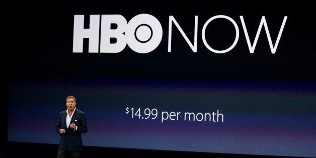 FILE - In this March 9, 2015 file photo, Richard Plepler, CEO of HBO, talks about HBO Now for Apple TV during an Apple event in San Francisco. For the first time, Americans will be able to subscribe to HBO without a cable or satellite TV subscription. (AP Photo/Eric Risberg, File)