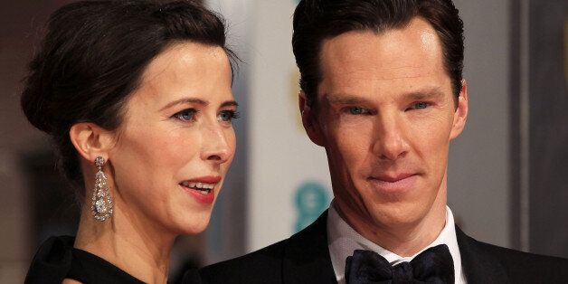 Actor Benedict Cumberbatch and fiance Sophie Hunter pose for photographers on arrival at the EE British Academy Film Awards in central London on Sunday, Feb. 8,  2015. (Photo by Grant Pollard/Invision/AP)