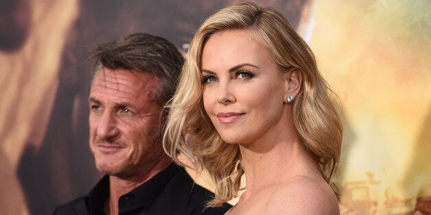 Sean Penn and Charlize Theron arrive at the Los Angeles premiere of