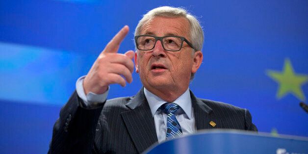 European Commission President Jean-Claude Juncker speaks during a media conference at EU headquarters in Brussels on Monday, June 29, 2015. European Commission President Jean-Claude Juncker says he felt a betrayed by Greek Prime Minister's Alexis Tsipras surprise call for referendum last weekend. (AP Photo/Virginia Mayo)