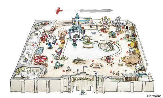 뱅크시의 디스멀랜드(Dismaland)를 가다 : 칙칙하고 암울하게 만든 디즈니랜드?(사진, 동영상)
