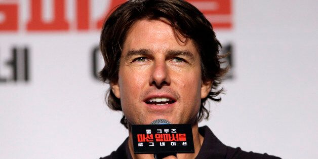 Actor Tom Cruise speaks during a press conference for his new movie