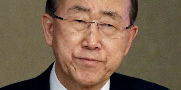 U.N. Secretary-General Ban Ki-moon attends the U.N. Academic Impact Seoul Forum in Seoul, South Korea, Wednesday, May 20, 2015. Ban said Wednesday that North Korea had withdrawn an invitation to visit a factory park in the country, the last major cooperation project between the rivals.(AP Photo/Ahn Young-joon)