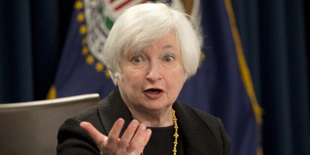 Federal Reserve Chair Janet Yellen answers questions during a news conference in Washington, Thursday, Sept. 17, 2015. The Federal Reserve is keeping U.S. interest rates at record lows in the face of threats from a weak global economy, persistently low inflation, and unstable financial markets. (AP Photo/Jacquelyn Martin)
