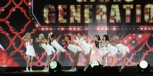 South Korean pop group Girls' Generation performs on the stage during the K-Pop Super Concert in Seoul, South Korea, Saturday, Sept. 5, 2015. (AP Photo/Ahn Young-joon)