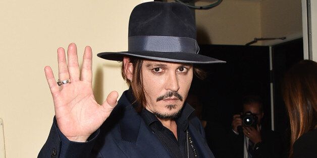 Johnny Depp poses in the press room at the Hollywood Film Awards at the Beverly Hilton Hotel on Sunday, Nov. 1, 2015, in Beverly Hills, Calif. (Photo by Jordan Strauss/Invision/AP)