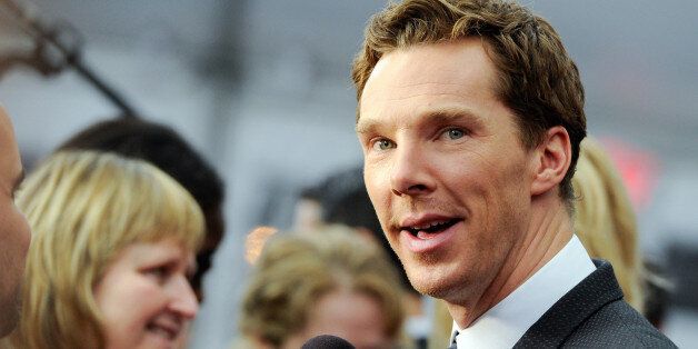 Actor Benedict Cumberbatch is interviewed during the premiere of