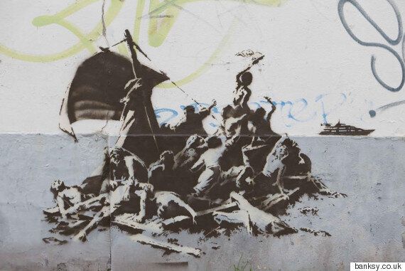 뱅크시가 난민 캠프에 그린 스티브 잡스의 모습(사진)