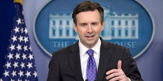 White House press secretary Josh Earnest speaks during the daily news briefing at the White House in Washington, Thursday, Dec. 17, 2015. Earnest discussed Defense Secretary Ash Carter's use of a personal email account to conduct some government business until