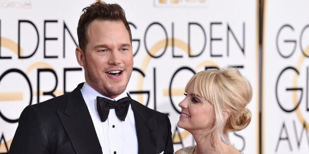 Chris Pratt, left, and Anna Faris arrive at the 72nd annual Golden Globe Awards at the Beverly Hilton Hotel on Sunday, Jan. 11, 2015, in Beverly Hills, Calif. (Photo by John Shearer/Invision/AP)