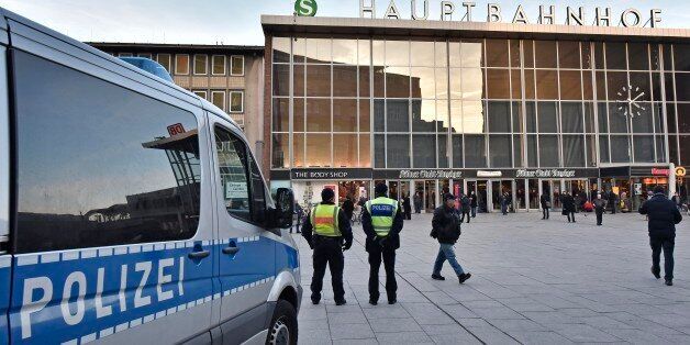 Police patrol in front of the main train station in Cologne, Germany, Monday, Jan. 18, 2016. A first suspect of the New Yearâs Eve sexual assaults and robberies in Cologne was arrested over the weekend. Authorities in Germany have arrested a 26-year-old Algerian man on suspicion of committing a sexual assault in Cologne during New Year's celebrations. (AP Photo/Martin Meissner)