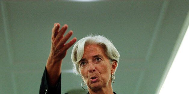 France's Financial Minister Christine Lagarde gestures during a news conference during the African Development Bank annual meeting in Lisbon, Portugal,  Friday, June 10, 2011.  Lagrade is a candidate to head the International Monetary Fund, and prior to Portugal, she visited Brazil, India and China as part of a global tour. (AP Photo/ Francisco Seco)