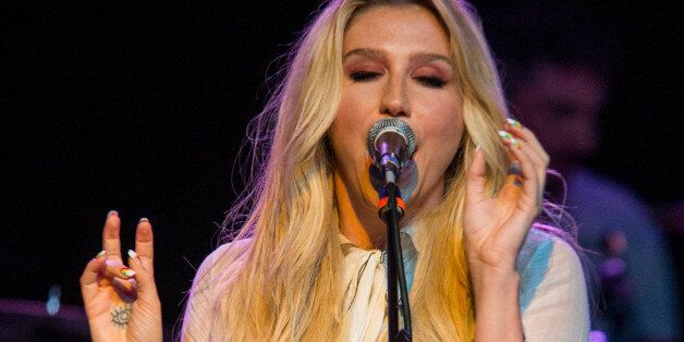 Kesha performs on stage during Brian Fest: A Night To Celebrate The Music Of Brian Wilson at the Fonda Theatre on Monday, March 30, 2015, in Los Angeles. (Photo by Paul A. Hebert/Invision/AP)