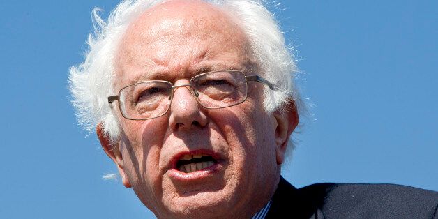 His hair blowing in the wind, Democratic presidential candidate Sen. Bernie Sanders, I-Vt., speaks during a campaign rally at the Circuit of the Americas in Austin, Texas, Saturday, Feb. 27, 2016. (AP Photo/Jacquelyn Martin)