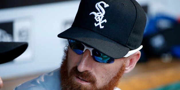 Chicago White Sox's Adam LaRoche sits on the bench during a baseball game against the Pittsburgh Pirates in Pittsburgh, Tuesday, June 16, 2015. (AP Photo/Gene J. Puskar)