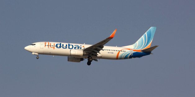 The Flydubai Boeing 737-800 airplane, registration A6-FDN, is pictured in the sky over Dubai, United Arab Emirates February 13, 2014.  All 62 people aboard a passenger jet flying from Dubai to southern Russia were killed when their plane crashed on its second attempt to land at Rostov-on-Don airport March 19, 2016, Russian officials said. Russia's emergencies ministry said the aircraft, a Boeing 737-800 operated by Dubai-based budget carrier Flydubai, crashed at 0340 (0040 GMT). Picture taken Fe