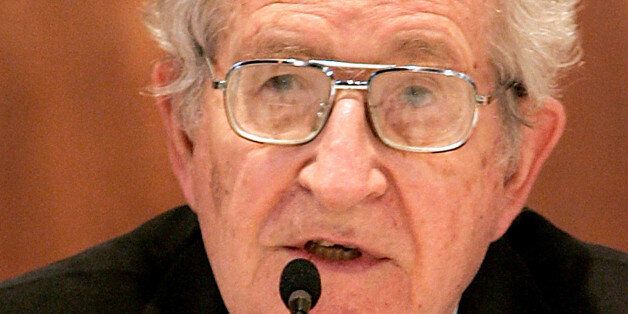 ** CORRECTS NAME TO NOAM ** U.S. linguist and political activist Noam Chomsky speaks during a lecture titled