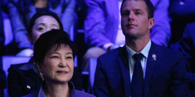 South Korea's President Park Geun-hye (L) attends a K-Pop concert, the KCON 2016, at the Bercy Arena, in Paris, France, June 2, 2016. REUTERS/Thibault Camus/Pool