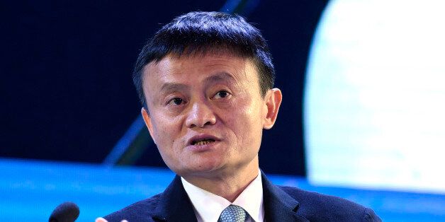 FILE - In this Nov. 18, 2015 file photo, Alibaba founder Jack Ma speaks at the CEO Summit attended by 800 business leaders from around the region representing U.S. and Asia-Pacific companies, in Manila, Philippines, ahead of the start of the Asia-Pacific Economic Cooperation summit. Jack Ma, the head of Chinese e-commerce giant Alibaba, is withdrawing from an anti-counterfeiting convention in Florida just two days before he was scheduled to give the keynote speech. (AP Photo/Susan Walsh, File)