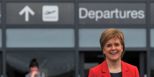 Nicola Sturgeon, the First Minister of Scotland, smiles during a EU referendum remain event, at Edinburgh airport in Edinburgh, Scotland, Britain June 22, 2016. REUTERS/Clodagh Kilcoyne