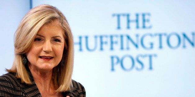 Arianna Huffington, president and Editor-in-Chief of The Huffington Post Media Group attends a session at the World Economic Forum (WEF) in Davos January 25, 2014. REUTERS/Denis Balibouse (SWITZERLAND  - Tags: POLITICS BUSINESS)