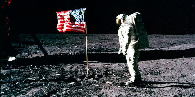 United States astronaut Buzz Aldrin salutes the American flag on the surface of the Moon after he and fellow astronaut Neil Armstrong became the first men to land on the Moon during the Apollo 11 space mission July 20, 1969. July 20, 2012 marks the 43rd anniversary of the moon landing. REUTERS/Neil Armstrong/NASA/Handout (UNITED STATES - Tags: SCIENCE TECHNOLOGY ANNIVERSARY) FOR EDITORIAL USE ONLY. NOT FOR SALE FOR MARKETING OR ADVERTISING CAMPAIGNS. THIS IMAGE HAS BEEN SUPPLIED BY A THIRD PARTY. IT IS DISTRIBUTED, EXACTLY AS RECEIVED BY REUTERS, AS A SERVICE TO CLIENTS