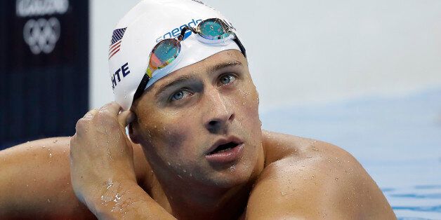 FILE - In this Tuesday, Aug. 9, 2016, file photo, United States' Ryan Lochte checks his time in a men's 4x200-meter freestyle heat during the swimming competitions at the 2016 Summer Olympics, in Rio de Janeiro, Brazil. Add two fresh entries to the increasingly popular genre of non-apology apologies. In a span of 15 hours, politician Donald Trump and Lochte both coughed up carefully crafted words of contrition, each without fully owning up to exactly what heâd done wrong. (AP Photo/Michael
