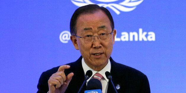 U.N. Secretary-General Ban Ki-moon speaks at a news conference during an official visit in Colombo, Sri Lanka, September 2, 2016. REUTERS/Dinuka Liyanawatte