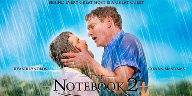 코난 오브라이언과 라이언 레이놀즈의 키스는 오리지널 '노트북'을 뛰어넘는다(영상)