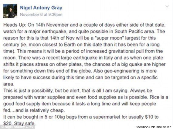 슈퍼문 때문에 뉴질랜드에 강진이 일어날 거라고 예언한 남자가 있다