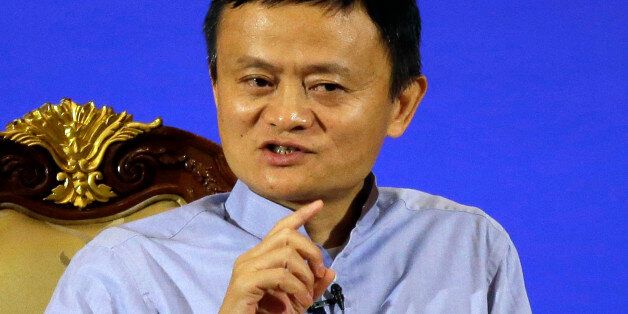 FILE - In this Oct. 11, 2016 file photo, Jack Ma, founder and chairman of Alibaba, delivers a speech titled