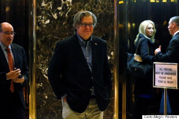 백인 민족주의자 스티븐 배넌이 도널드 트럼프의 지명을 받아 백악관 최고위직에 오르다