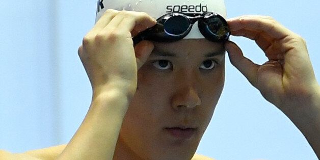 TOKYO, JAPAN - NOVEMBER 17:  Park Taehwan of Sauth Korea looks on prior to the Men's 200m Freestyle final during  the 10th Asian Swimming Championships 2016 at the Tokyo Tatsumi International Swimming Center on November 17, 2016 in Tokyo, Japan.  (Photo by Koki Nagahama/Getty Images)