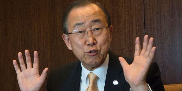 The United Nations Secretary General Ban Ki-moon answers questions during an interview with Agence France-Presse November 11, 2016 at the United Nations in New York. / AFP / DON EMMERT        (Photo credit should read DON EMMERT/AFP/Getty Images)