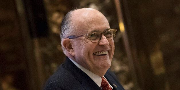 NEW YORK, NY - NOVEMBER 22: Former New York City mayor Rudy Giuliani arrives at Trump Tower, November 22, 2016 in New York City. President-elect Donald Trump and his transition team are in the process of filling cabinet and other high level positions for the new administration. (Photo by Drew Angerer/Getty Images)