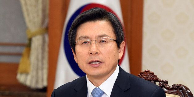 9일 오후 서울 정부서울청사에서 열린 국가안보회의(NSC)에서 황교안 대통령 권한대행이발언하고 있다.