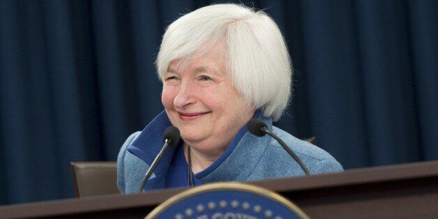 Federal Reserve Chair Janet Yellen speaks during a press conference following the announcement that the Fed will raise interest rates, in Washington, DC, December 14, 2016.The US Federal Reserve on Wednesday raised the benchmark interest rate by a quarter percentage point as expected, citing an improving economy, after its first policy meeting since President-elect Donald Trump's election victory. / AFP / SAUL LOEB        (Photo credit should read SAUL LOEB/AFP/Getty Images)