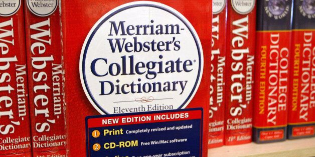 NILES, IL - NOVEMBER 10:  A Merriam-Webster's Collegiate Dictionary is displayed in a bookstore November 10, 2003 in Niles, Illinois. McDonald's said it is not happy with the word 'McJob', which is defined as a dead-end job, in the new Merriam-Webster's Collegiate Dictionary. Also, the fast-food giant announced that global Systemwide sales for Brand McDonald's increased 17.8 percent in October compared to October 2002.  (Photo by Tim Boyle/Getty Images)