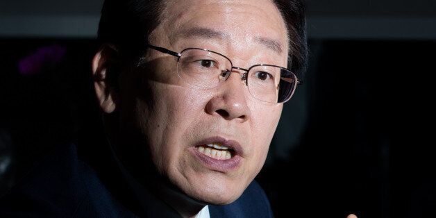 Lee Jae-myung, mayor of Seongnam city, speaks during an interview in Seongnam, South Korea, on Wednesday, Nov. 23, 2016. Lee is rising in opinion polls with about a year to go until South Korea's next presidential election. He wants to break up the country's biggest companies, meet unconditionally with North Korean leader Kim Jong Un, and throw President Park Geun-hye in jail over an influence-peddling scandal. Photographer: SeongJoon Cho/Bloomberg via Getty Images