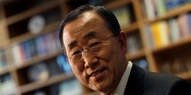 United Nations Secretary General Ban Ki-Moon is seen during an interview with Reuters at U.N. headquarters in New York, September 14, 2010.    REUTERS/Mike Segar/File Photo