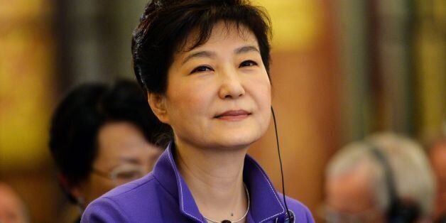 South Korean President Park Geun-Hye looks on during the France-Korea Economic Forum organized by French employers association Medef on June 2, 2016 in Paris. / AFP / ERIC PIERMONT        (Photo credit should read ERIC PIERMONT/AFP/Getty Images)