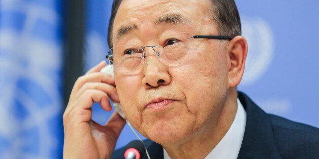 NEW YORK, NY - DECEMBER 16: Secretary-General of the United Nations, Ban Ki-Moon speaks to the audience during a closing press conference at the UN headquarters on December 16, 2016 in New York, New York. Ban Ki-Moon took office on 1 January 2007. His first term expired on 31 December 2011 and was re-elected, unopposed, to a second term on 21 June 2011. AntÃ³nio Guterres was appointed by the General Assembly on 13 October 2016 to be his successor. (Photo by William Volcov/BrazilPhotoPress/Lati