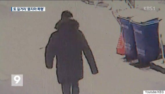 CCTV에 포착된 '지나가는 여성 돌로 내리찍은 남자'(15초)