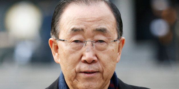 Former U.N. secretary-general Ban Ki-moon leaves after paying a tribute at the natioanl cemetery in Seoul, South Korea, January 13, 2017.  REUTERS/Kim Hong-Ji