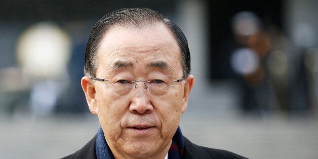Former U.N. secretary-general Ban Ki-moon leaves after paying a tribute at the natioanl cemetery in Seoul, South Korea, January 13, 2017.  REUTERS/Kim Hong-Ji