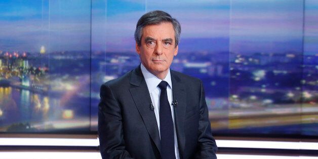 Francois Fillon, former French prime minister, member of The Republicans political party and 2017 presidential candidate of the French centre-right, is seen prior to a prime-time news broadcast in the studios of TF1 in Boulogne-Billancourt, near Paris, France, January 26, 2017.   REUTERS/Pierre Constant/Pool