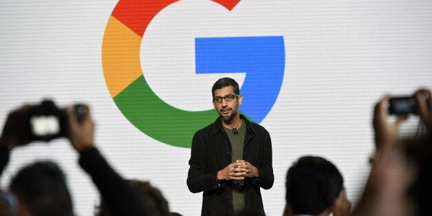 Sundar Pichai, chief executive officer of Google Inc., speaks during a Google product launch event in San Francisco, California, U.S., on Tuesday, Oct. 4, 2016. Google is embarking on a wholesale revamp of its mobile phone strategy, debuting a pair of slick and powerful handsets that for the first time will go head-to-head with Apple Inc.'s iconic iPhone. Photographer: Michael Short/Bloomberg via Getty Images