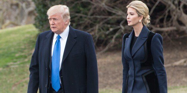 US President Donald Trump and his daughter Ivanka walk to board Marine One at the White House in Washington, DC, on February 1, 2017. / AFP / NICHOLAS KAMM        (Photo credit should read NICHOLAS KAMM/AFP/Getty Images)