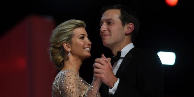 Ivanka Trump and her husband Jared Kushner dance at the Liberty Ball at the Washington DC Convention Center following Donald Trump's inauguration as the 45th President of the United States, in Washington, DC, on January 20, 2017.  / AFP / JIM WATSON        (Photo credit should read JIM WATSON/AFP/Getty Images)