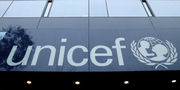 A UNICEF logo is pictured outside their offices in Geneva, Switzerland, January 30, 2017. Picture taken January 30, 2017.  REUTERS/Denis Balibouse